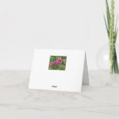 Drie roze rozen/Dank je! Notitiekaartje (Achterkant)