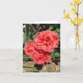 Drie roze rozen foto kaart (Gele Bloem)