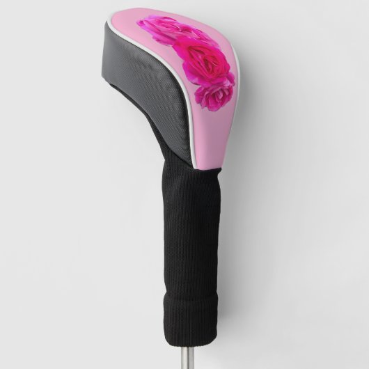 Drie Roze Rozen Golfheadcover (Schuin)