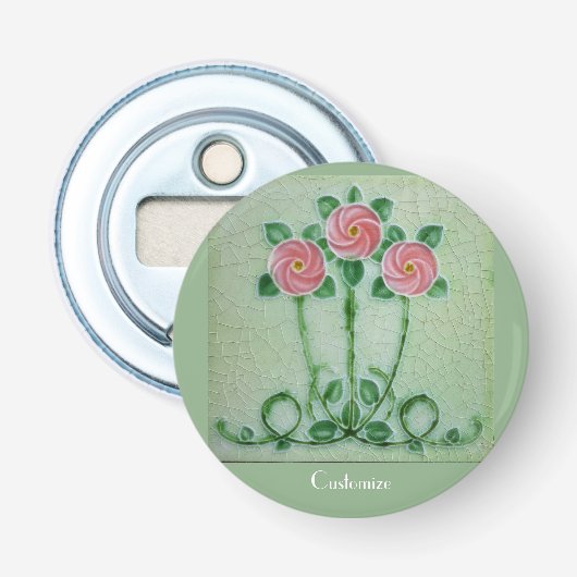 Drie roze rozen Thunder_Cove Button Flesopener (Voorkant)