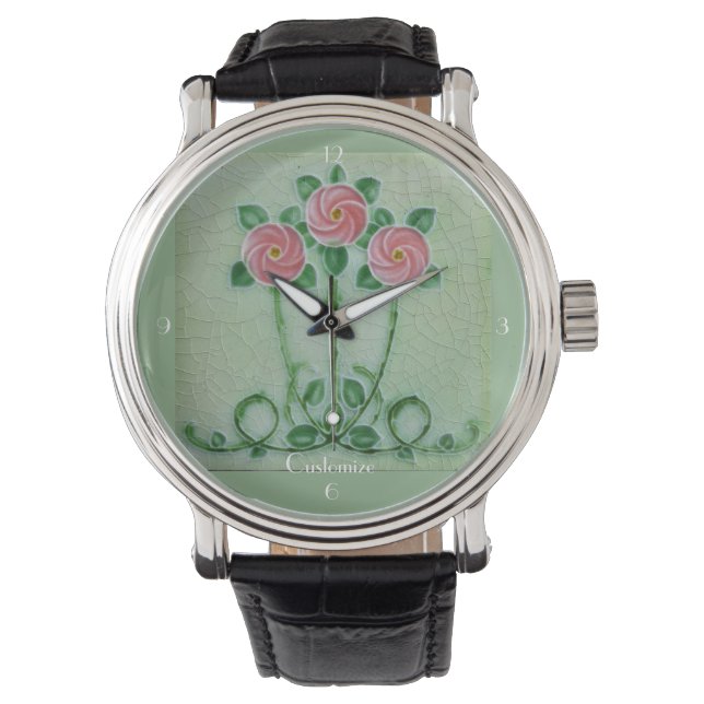 Drie roze rozen Thunder_Cove Horloge (Voorkant)