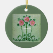 Drie roze rozen Thunder_Cove Keramisch Ornament (Voorkant)