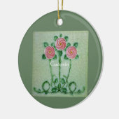 Drie roze rozen Thunder_Cove Keramisch Ornament (Links)