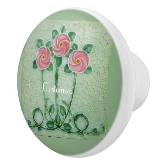 Drie roze rozen Thunder_Cove Keramische Knop (Rechts)