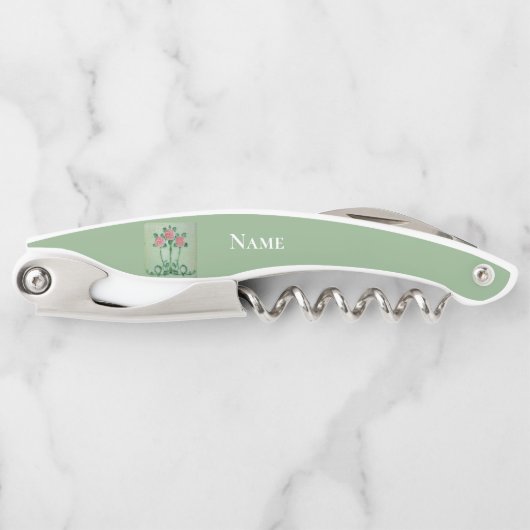 Drie roze rozen Thunder_Cove Kurkentrekker (Voorkant)