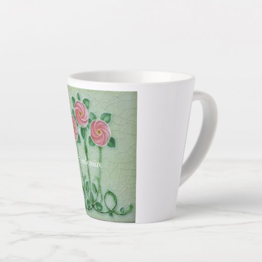 Drie roze rozen Thunder_Cove Latte Mok (Rechterhoek)