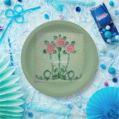 Drie roze rozen Thunder_Cove Papieren Bordje (Feest)