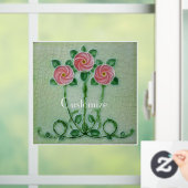 Drie roze rozen Thunder_Cove Raamsticker (Huis)