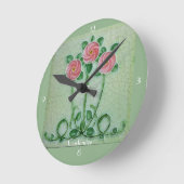 Drie roze rozen Thunder_Cove Ronde Klok (Hoek)