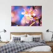 Drie roze Sakura Blossom Canvas Afdruk (Insitu (Slaapkamer))