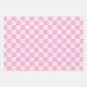 Drie Roze Schaakbord Inpakpapier Vel (Voorkant 2)