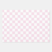 Drie Roze Schaakbord Inpakpapier Vel (Voorkant)