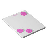 drie roze softballen meisjes gepersonaliseerde spo notitieblok (Schuin)