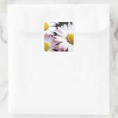 Drie roze zeeschildpadden vierkante sticker (Tas)