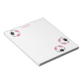 drie roze zwarte voetballen meisjes naam notitieblok (Schuin)