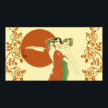 DRIE ROZEN, Art Deco Dames: SUMMER SUNSHINE Poster<br><div class="desc">Drie Rozen zijn een mooie Art Deco-samenstelling die de geest van de drie Rozen belichaamt. Drie mooie Art Deco-figuren staan samen in een gracieus en artistiek podium met een set van drie Art Deco-rozen die ze aan beide zijden flankeren. Het afbeelding is afgesloten met een grote cirkel achter de cijfers...</div>