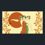 DRIE ROZEN, Art Deco Dames: SUMMER SUNSHINE Poster<br><div class="desc">Drie Rozen zijn een mooie Art Deco-samenstelling die de geest van de drie Rozen belichaamt. Drie mooie Art Deco-figuren staan samen in een gracieus en artistiek podium met een set van drie Art Deco-rozen die ze aan beide zijden flankeren. Het afbeelding is afgesloten met een grote cirkel achter de cijfers...</div>