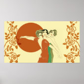 DRIE ROZEN, Art Deco Dames: SUMMER SUNSHINE Poster (Voorkant)