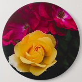 Drie rozen ronde button 6,0 cm (Voorkant)