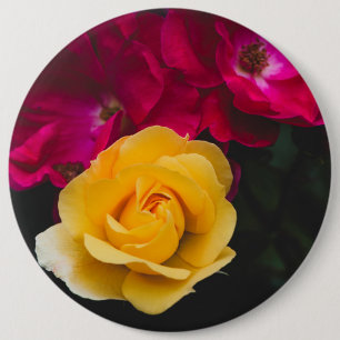 Drie rozen ronde button 6,0 cm