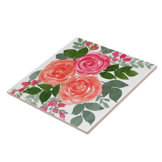 DRIE ROZEN TEGELTJE (Zijkant)