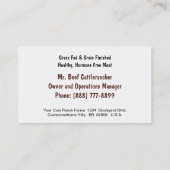 Drie Rundvee van Amigos Visitekaartje (Achterkant)