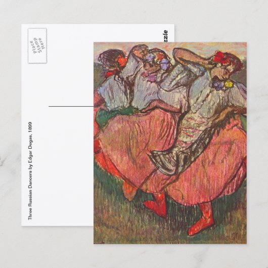 Drie Russische danseressen van Edgar Degas Briefkaart (Voorkant / Achterkant)