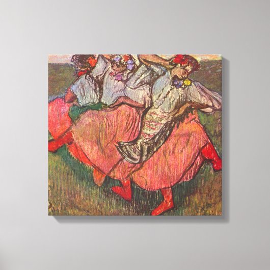 Drie Russische danseressen van Edgar Degas Canvas Afdruk (Voorkant)