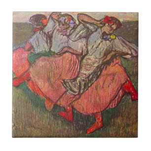 Drie Russische danseressen van Edgar Degas Tegeltje