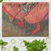 Drie Russische danseressen van Edgar Degas Theedoek (Gevouwen)