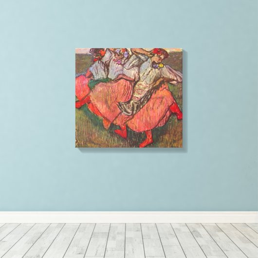 Drie Russische dansers van Edgar Degas Canvas Afdruk (Insitu (Houten vloer))