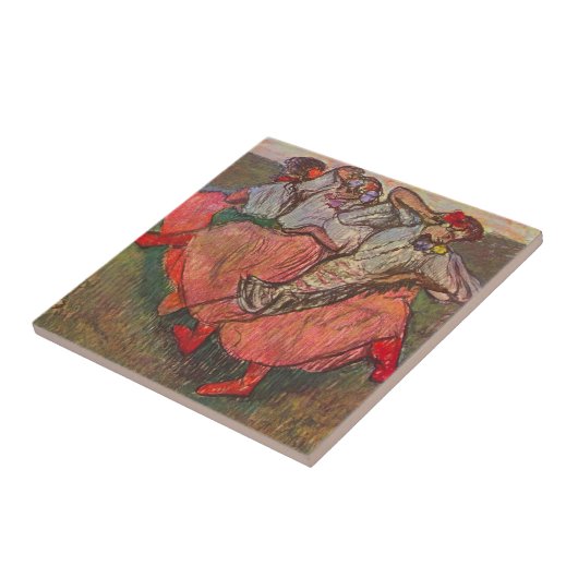 Drie Russische dansers van Edgar Degas Tegeltje (Zijkant)