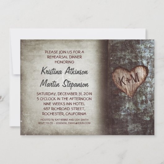 Drie rustieke repetitie dineruitnodigingen kaart (Voorkant)