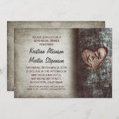 Drie rustieke repetitie dineruitnodigingen kaart (Voorkant / Achterkant)