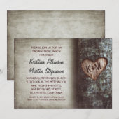 Drie rustieke verlovingsfeestuitnodigingen kaart (Voorkant / Achterkant)