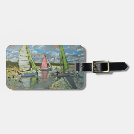 Drie Sailboten Bray Dunes Frankrijk Bagagelabel (Voorkant horizontaal)