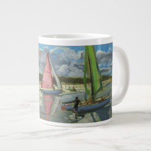 Drie Sailboten Bray Dunes Frankrijk Grote Koffiekop