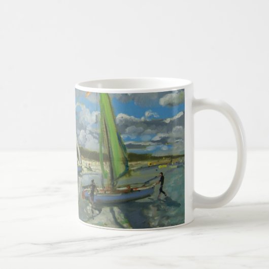 Drie Sailboten Bray Dunes Frankrijk Koffiemok (Rechts)