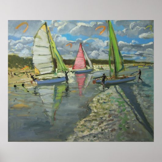 Drie Sailboten Bray Dunes Frankrijk Poster (Voorkant)
