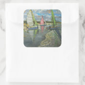 Drie Sailboten Bray Dunes Frankrijk Vierkante Sticker (Tas)