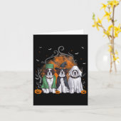Drie Saint Bernard St. Bernard Hond Halloween Ghos Kaart (Gele Bloem)