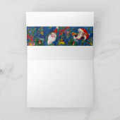 DRIE SANTA/MUSICAL CHRISTMAS NACHT FEESTDAGEN KAART (Binnen)