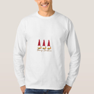 Drie Santa pet vrolijke kerst mannen T-shirt