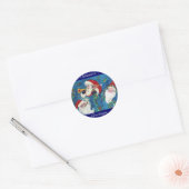 DRIE SANTA RONDE STICKER (Envelop)