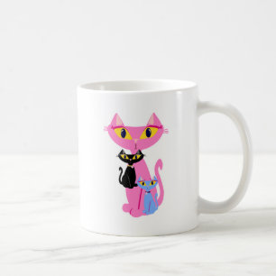 Drie Sassy Retro Cats Cute Illustration Koffiemok