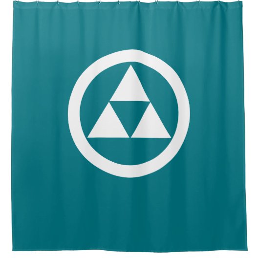 Drie schalen in cirkel douchegordijn (Voorkant)