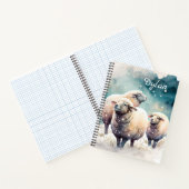 Drie Schapen in Winter Wonderland - Gepersonalisee Notitieboek (Binnen)