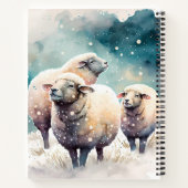 Drie Schapen in Winter Wonderland - Gepersonalisee Notitieboek (Achterkant)