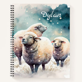 Drie Schapen in Winter Wonderland - Gepersonalisee Notitieboek