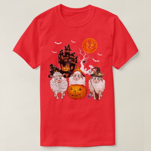 Drie schapenhalloween mummy's Scary heks with Pump T-shirt (Design voorkant)
